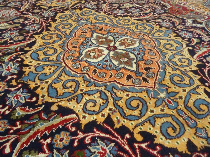 Exquisite 1950's Authentic Vintage Mint Hand Made Knotted Rug 9'.6" x 12'10" gallery