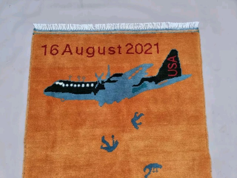 A Beautifully Handmade Afghan war Rug Rare Design Great Quality 123X 80 Cm gallery