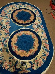 3 Antique Hand Made Chinese sky blue color Rug 5x7ft and 2 round 2’6″