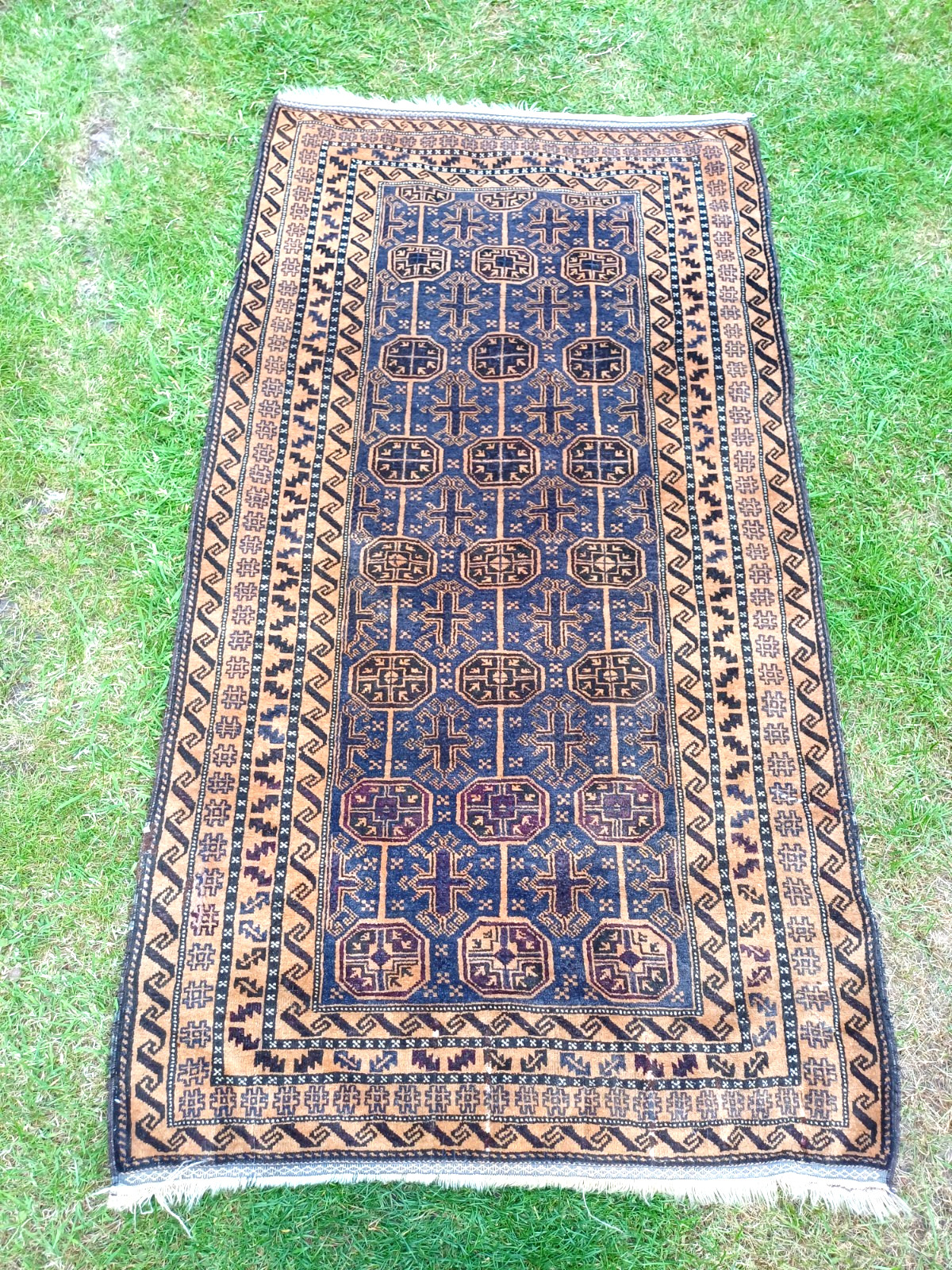 Vintage wool Afghan Balouch rug. Approximate size: 200 x 110cm gallery
