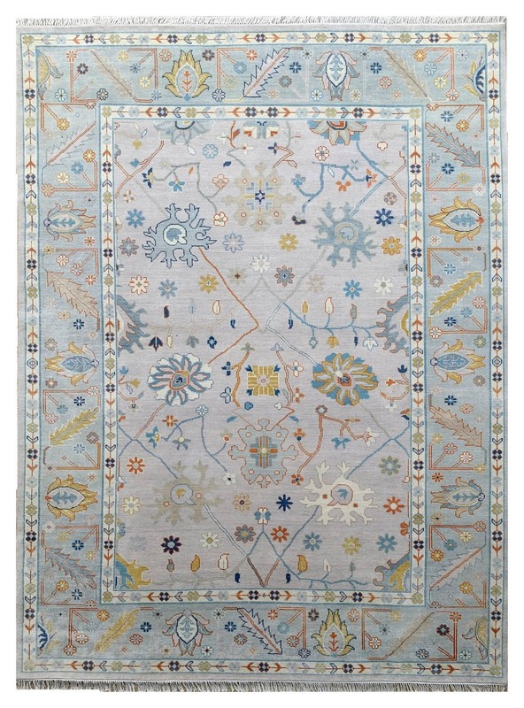 Vintage Turkish Oushak Rug, Beige 9X12 ft, Handmade Wool, Bohemian Anatolian gallery