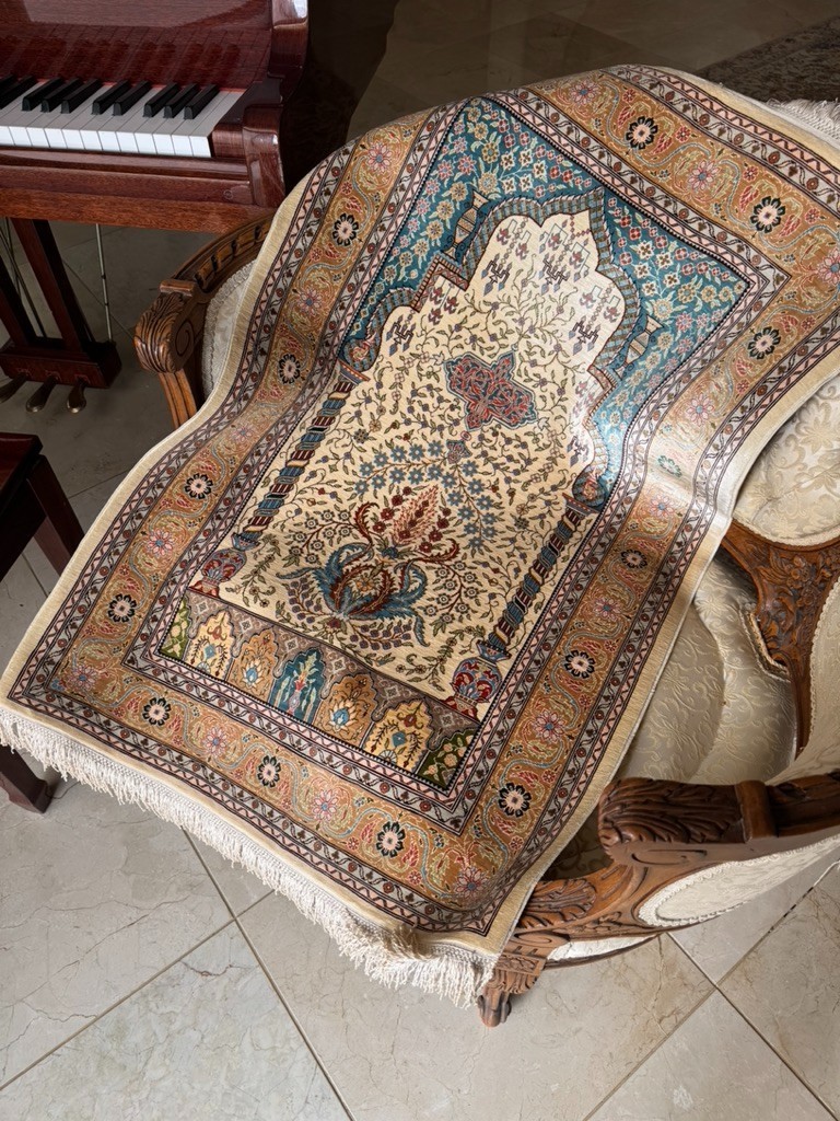A Touch of Timeless Beauty with a Turkish Hereke 100% Silk on Silk Rug 485 KPSI gallery