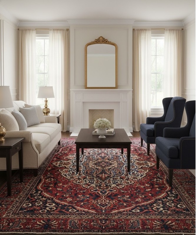 Semi-Antique Floral Handmade Wool Oriental Dining Room Carpet Rug 9'10X12'6 ft gallery