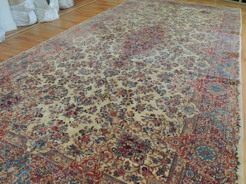 8x18 Antique Oversize/Palace size SIGNED! Kermaan Oriental Area Rug Blue Red gallery