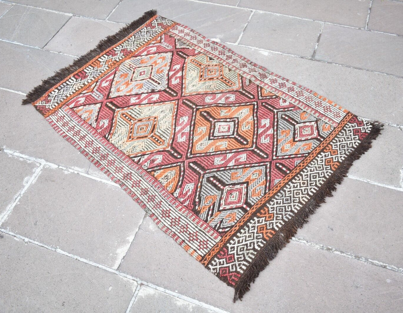Vintage Turkish Rug 34'' x 49'' Anatolian Taurus Mountain Nomadic Woven Wool Rug gallery