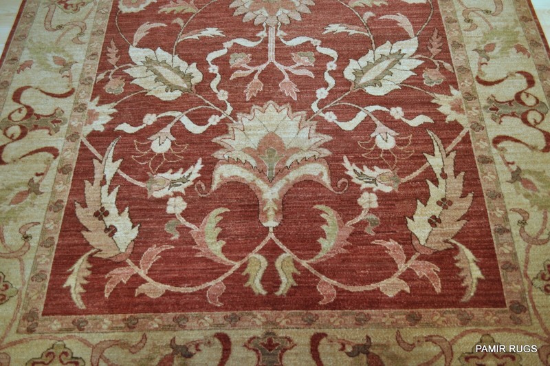 Fine Quality Handmade Hand Knotted 6' x 9' Floral Vegetable dye rug Dark Red gallery