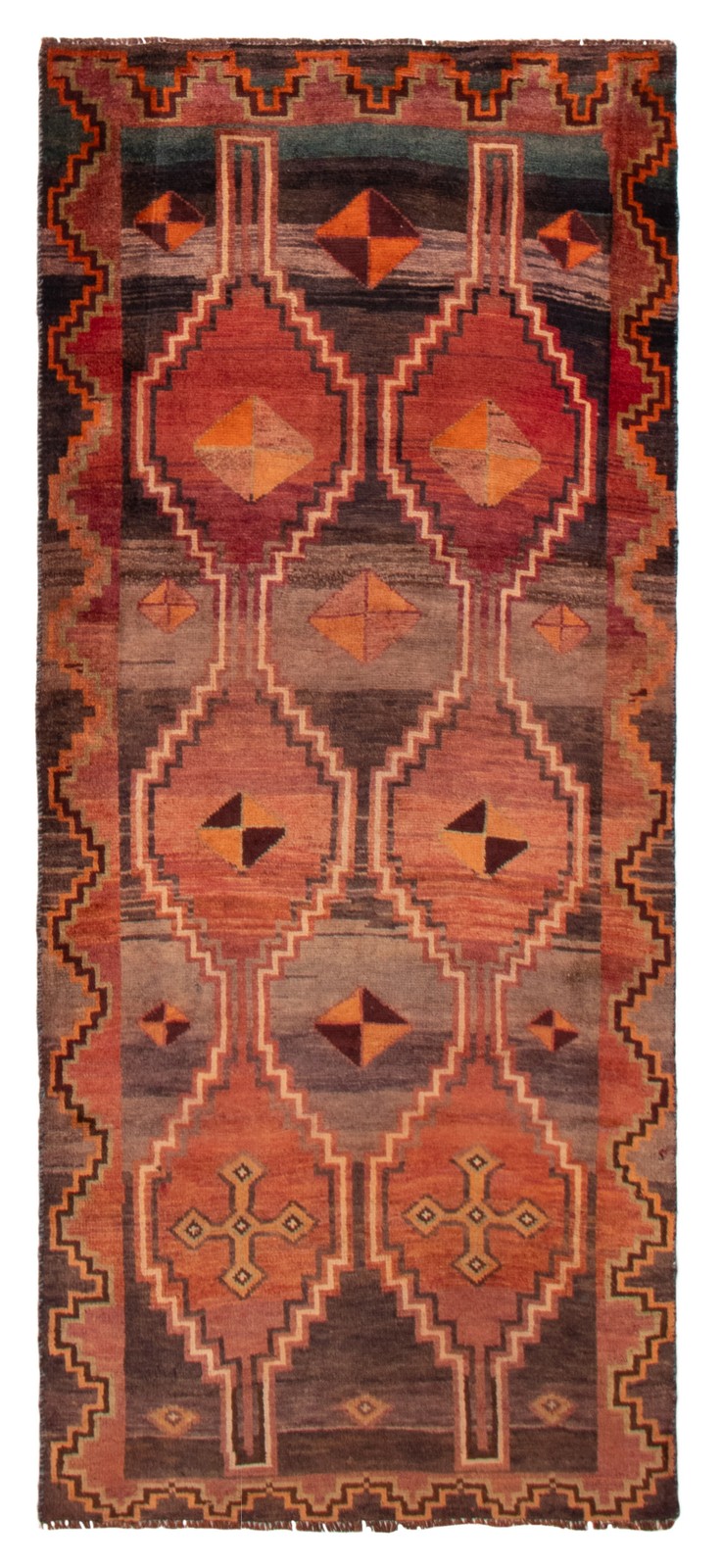 Vintage 3'10" x 8'8" Traditional Hand Knotted Vegetable Dye Wool Area Rug gallery