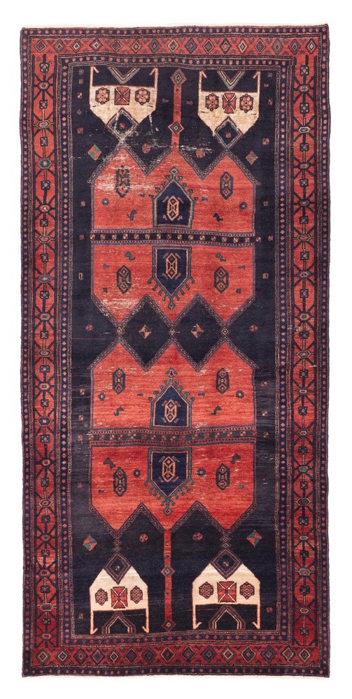 Vintage Hand-Knotted Area Rug 4'6" x 9'8" Traditional Wool Carpet