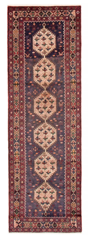3'5" x 9'6" Vintage Hand-knotted Runner Rug Traditional Oriental Wool Carpet