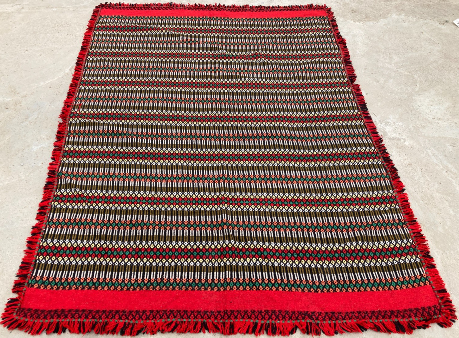 Vintage Handmade Traditional Beautiful Turkish Kilim Floor Rug Carpet 208x151 cm gallery