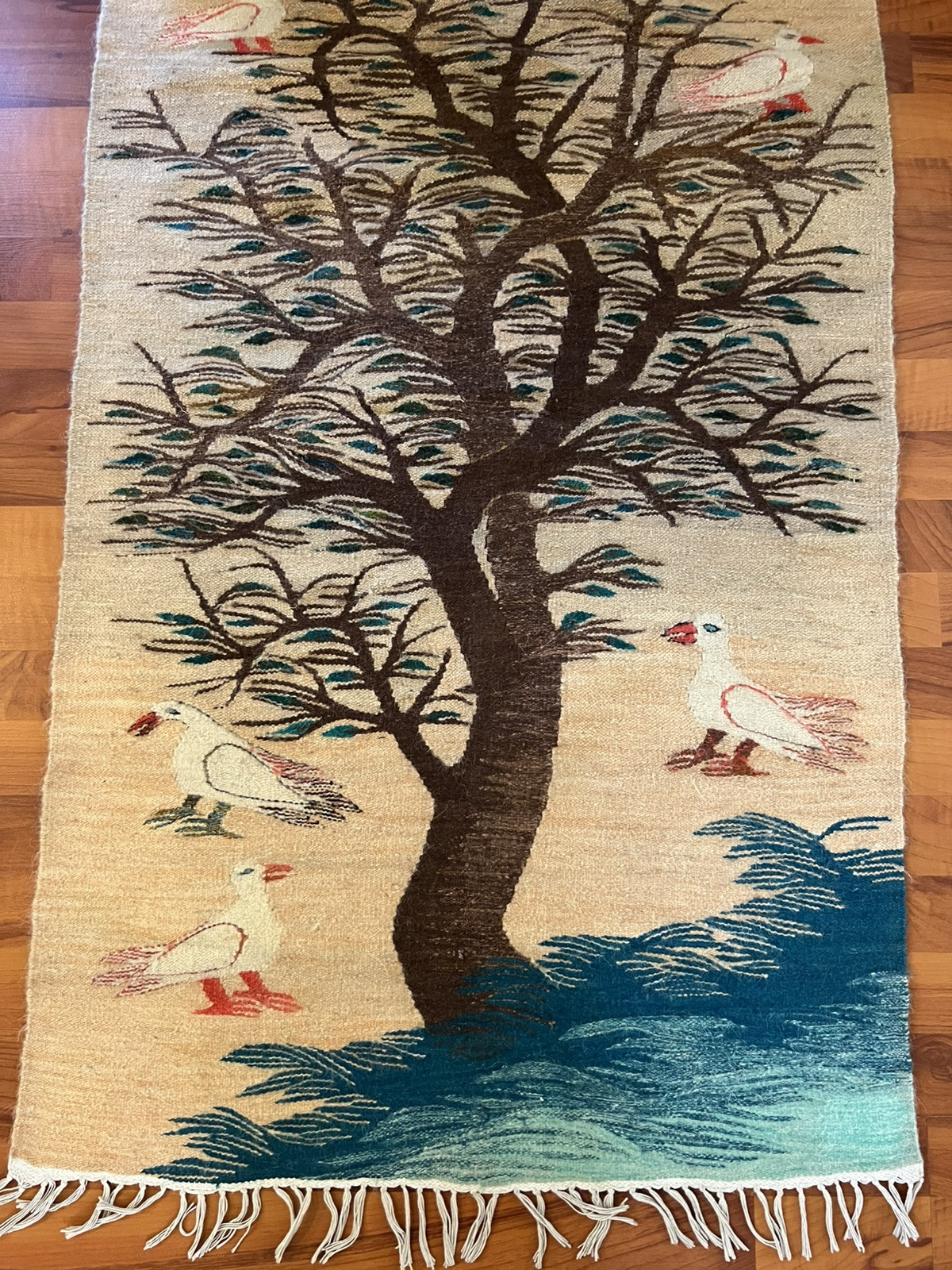 Egyptian Handwoven Camel Wool Kilim Folk Art Tapestry Rug/Wall W 29” L 50.5” NEW gallery