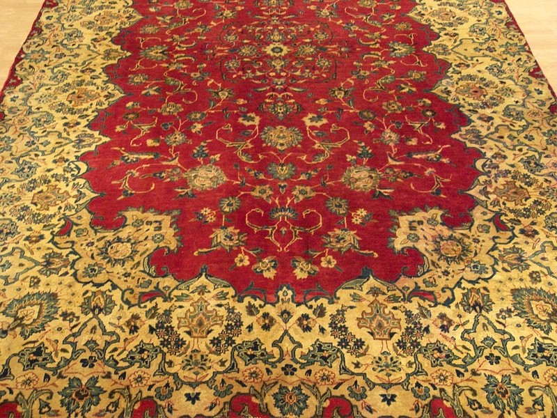 8 x 12 VINTAGE High Quality HANDMADE Antique 1930s Royal Kashann Fine Wool Rug gallery