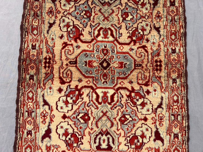 1'11 x 4'4 ft Vintage Afghan Hand Knotted Caucasian Design Wool Medallion Rug gallery