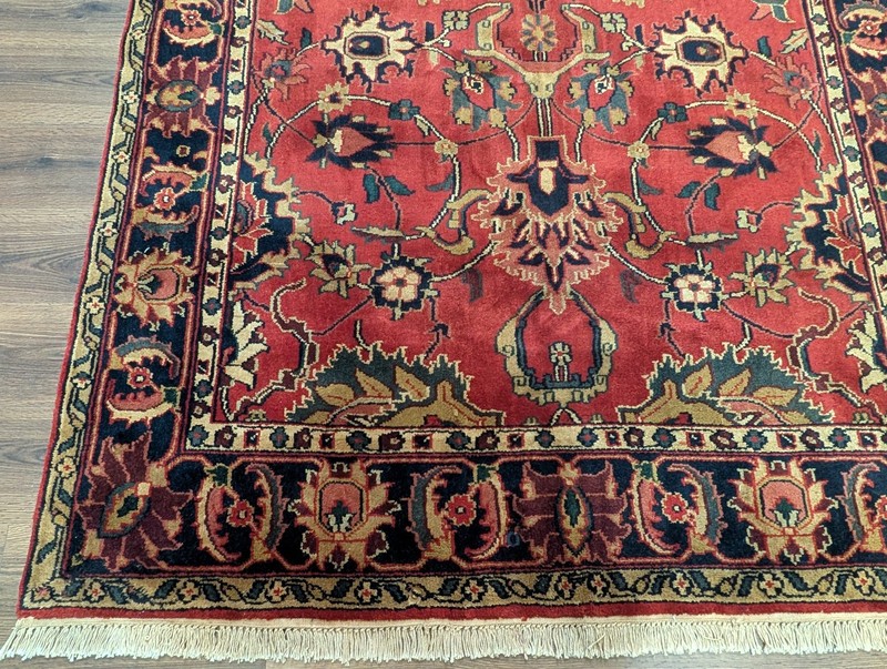 Indo Per'sian Sarouk Rug 6x9, Mahal Carpet, Wool, Allover Pattern, Red gallery