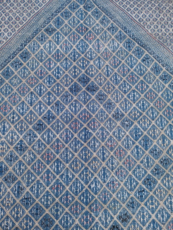 Antique Moroccan Geometric Motif Multicolor Wool Kilim Rug Carpet 284x181 cm gallery