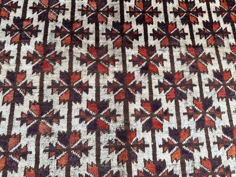 Antique Afghan Baluchi Rug 5'8x10'2 ft – Distressed No Pile Tribal Wool Carpet gallery