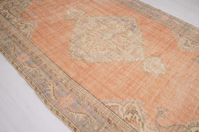 Turkish Vintage Rug 6x9 ft Area Rug Oversize Oushak Rug Handmade Natural Rug 471 gallery