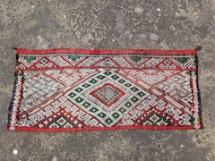 Vintage Traditional Handmade Moroccan Zemmour Wool Multicolor Kilim 4.5×2 ft