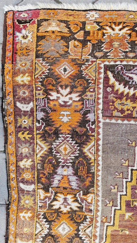 Antique rug, kilim rug 3x5, Geometric rug, wool rug,Greek carpet, Anatolian Rug gallery