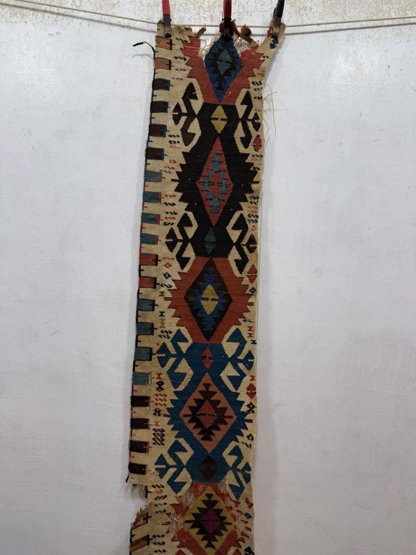 Antique Hand Woven Rare Collectible Turkey Anatolian Wool Weaving Kilim Fragment gallery
