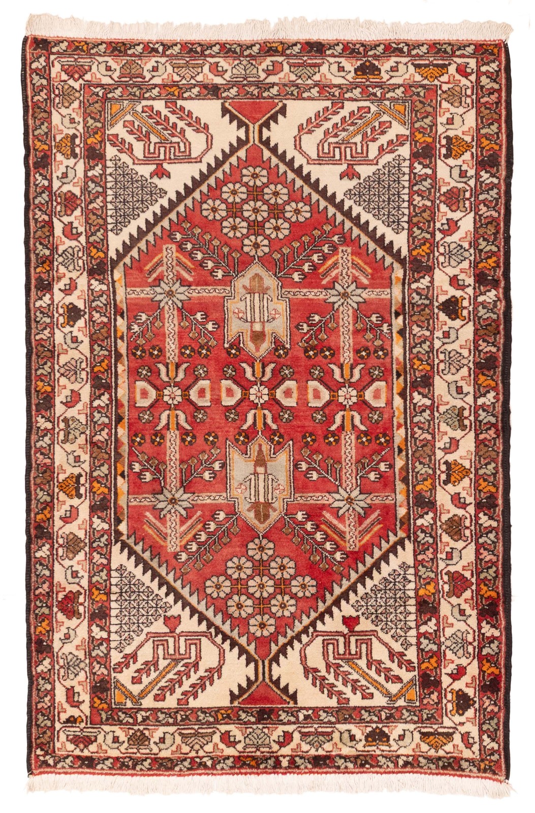 Vintage 4'3" x 6'7" Traditional Hand Knotted Vegetable Dye Wool Area Rug gallery