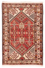 Vintage 4’3″ x 6’7″ Traditional Hand Knotted Vegetable Dye Wool Area Rug