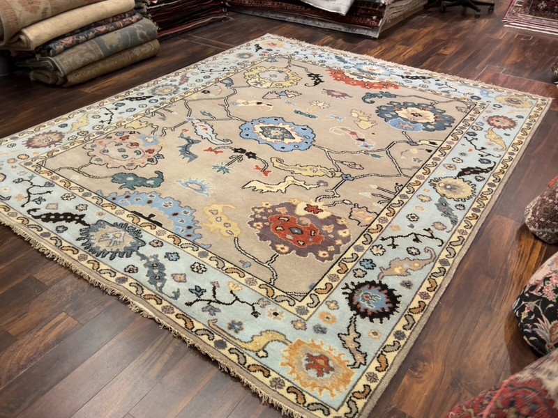 Genuine Hand Knotted Turkish Oushak Heriz Geometric Area Rug Carpet 8x10 ft,#67 gallery
