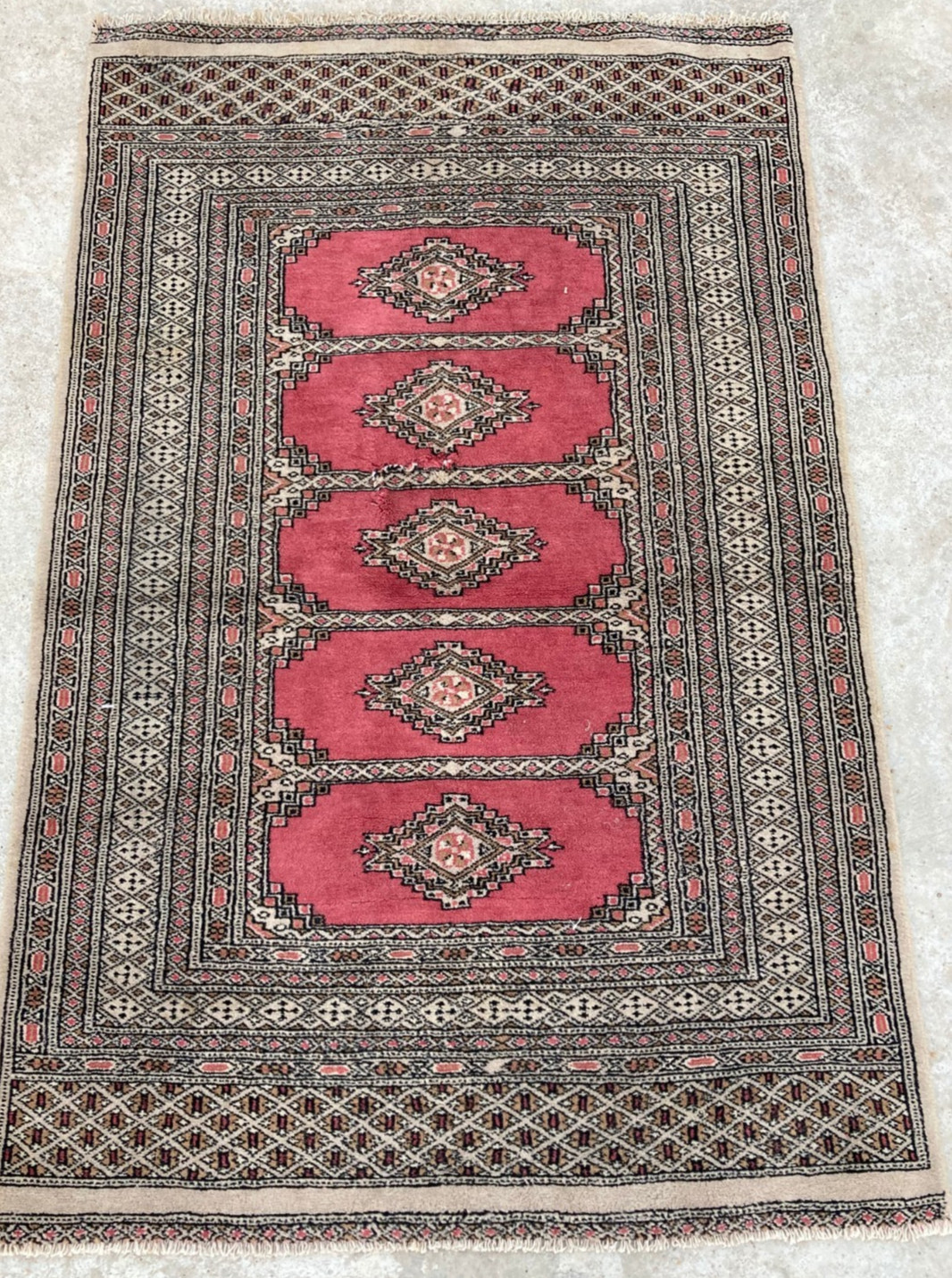 Vintage Hand Made Traditional Rug Oriental Wool Multicolor Carpet 149x95 cm gallery