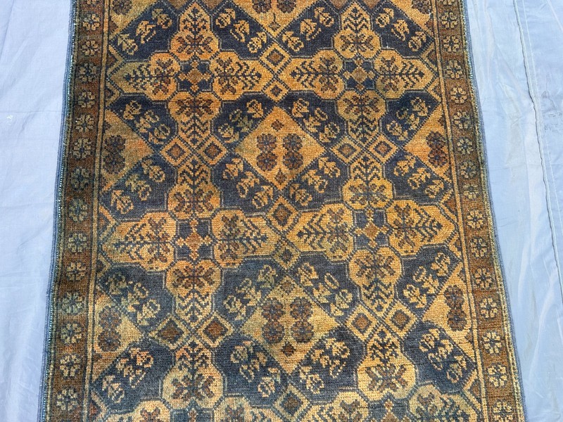 Vintage Turkmen Bukhara Rug 2'7x4'1 Ft Tribal Wool Geometric Faded Oriental Rug gallery