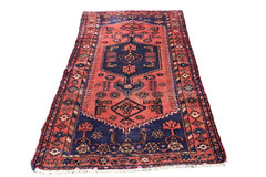 Hexagon Geometric Tribal Afghan 3′ 3″ x 6′ 6″ Pink Handmade Area Rug
