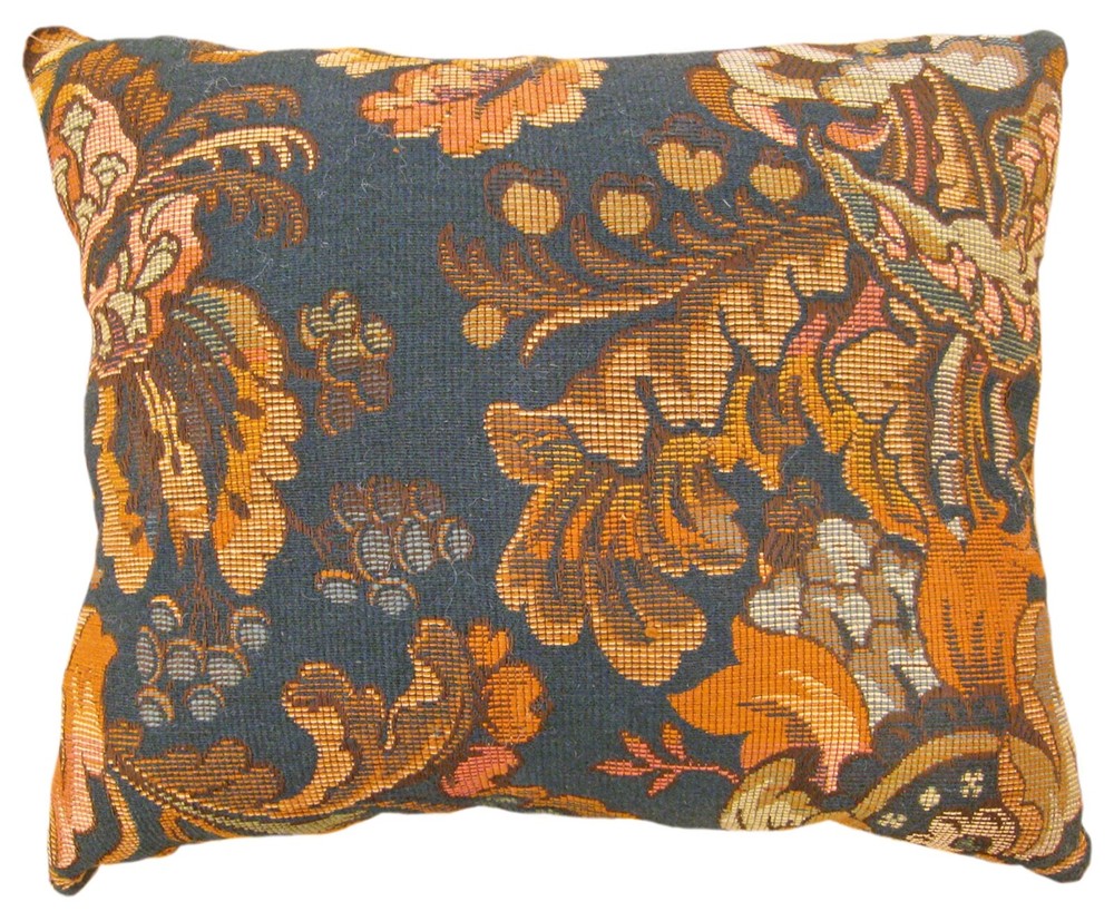 Antique Jacquard Tapestry Pillow; Size 1'1” x 1'3” with FREE SHIPPING!