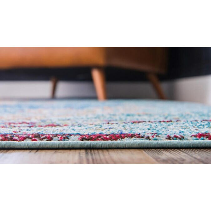 Unique Loom Warhol Vita 2 x 3 Turquoise/Navy Blue Medallion Oriental Area Rug gallery