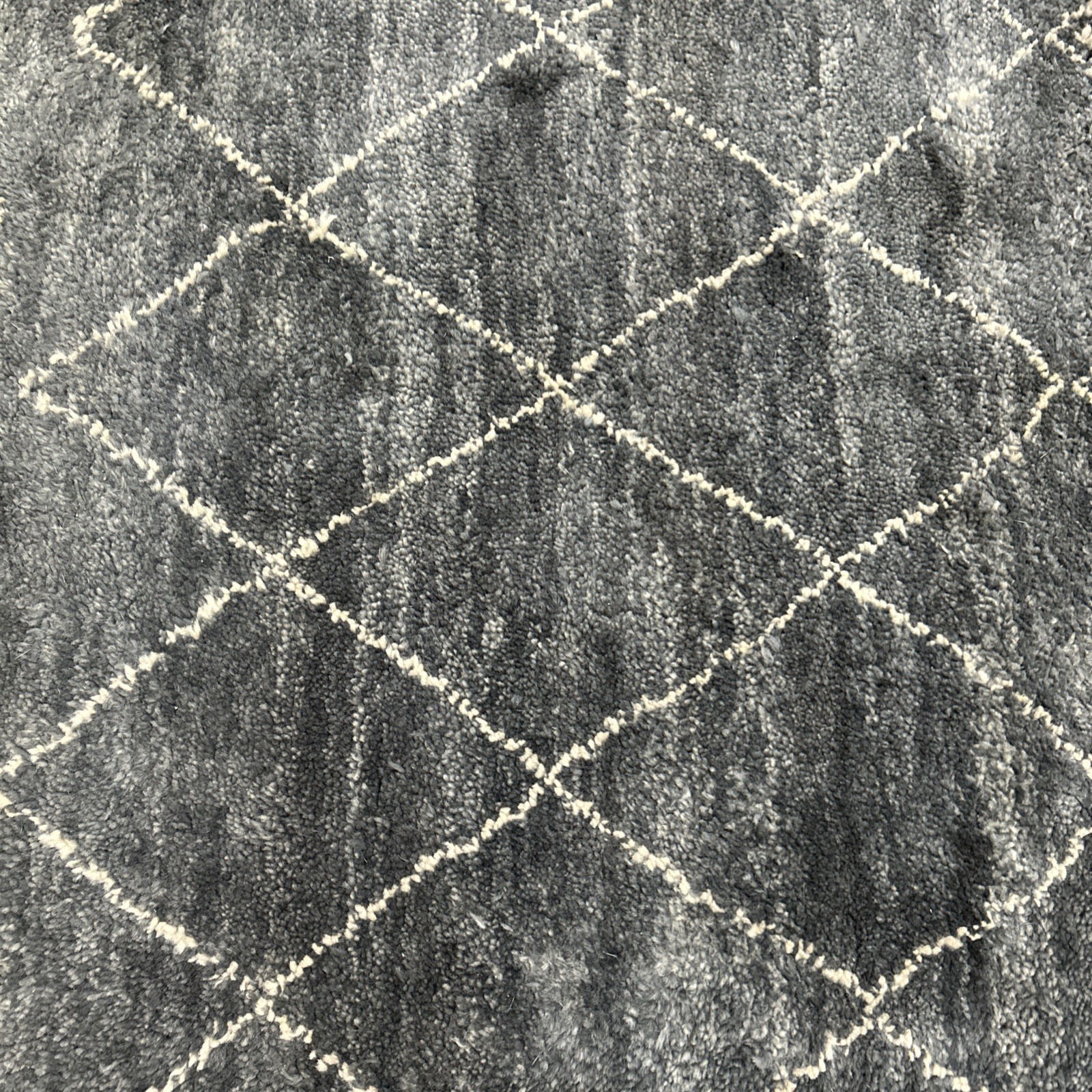 2”10 x 8 ft Antique Moroccan Hand Knotted Natural Blue Runner Wool Rug Cleaned gallery