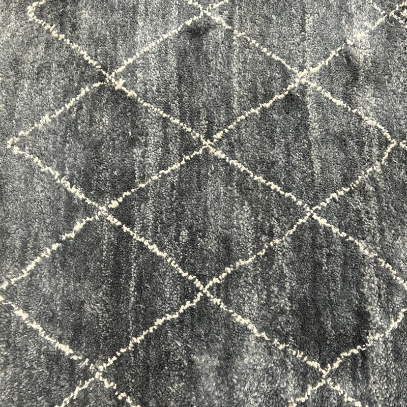 2”10 x 8 ft Antique Moroccan Hand Knotted Natural Blue Runner Wool Rug Cleaned gallery
