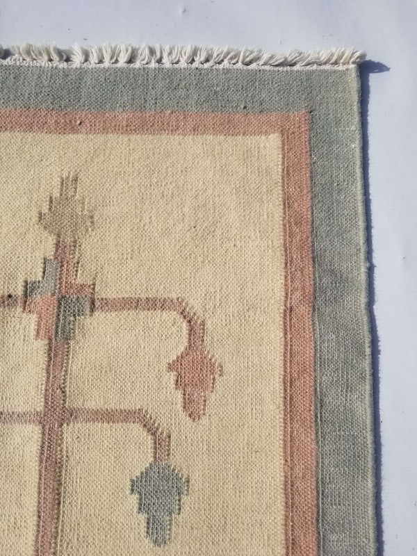 Vintage Handmade Traditional Geometric Brown Kilim Floor Rug Carpet 113x63cm gallery