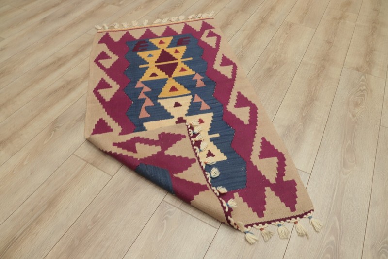 Cappadocia Ethnic Foyer Rug Anatolian Hand Knotted Tribal Kilim Carpet 2x4 ft gallery