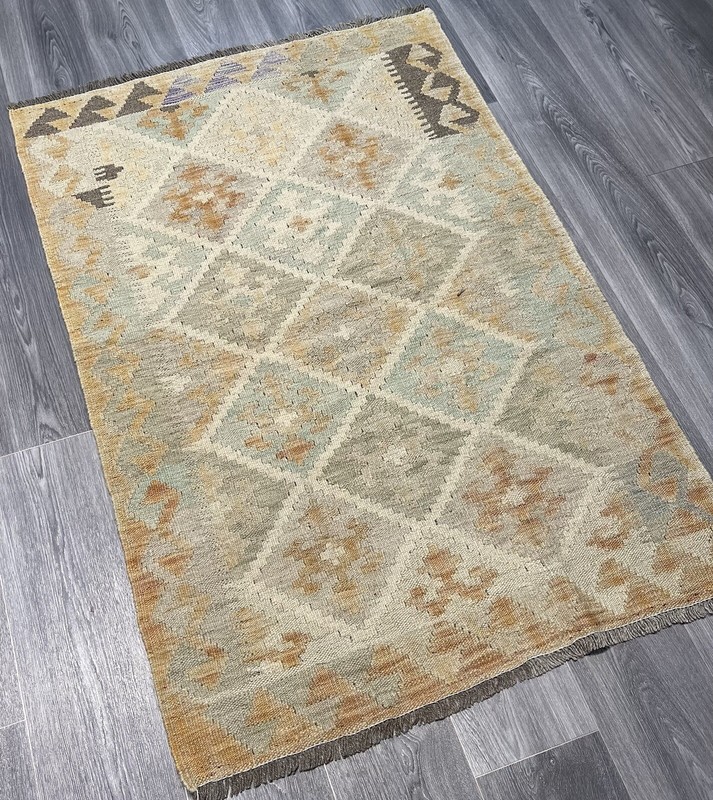 Vintage Kilim Traditional Hand Made Oriental Wool Kilim 5ftx3.2ft 148cmx100cm gallery