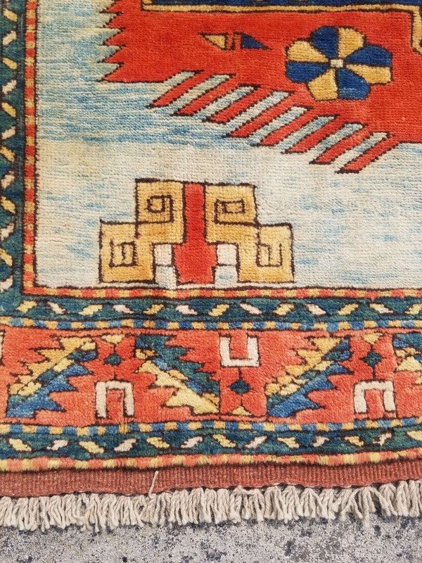 Vintage Distressed Hand Made Traditional Oriental Wool Orange Rug 197x151cm gallery