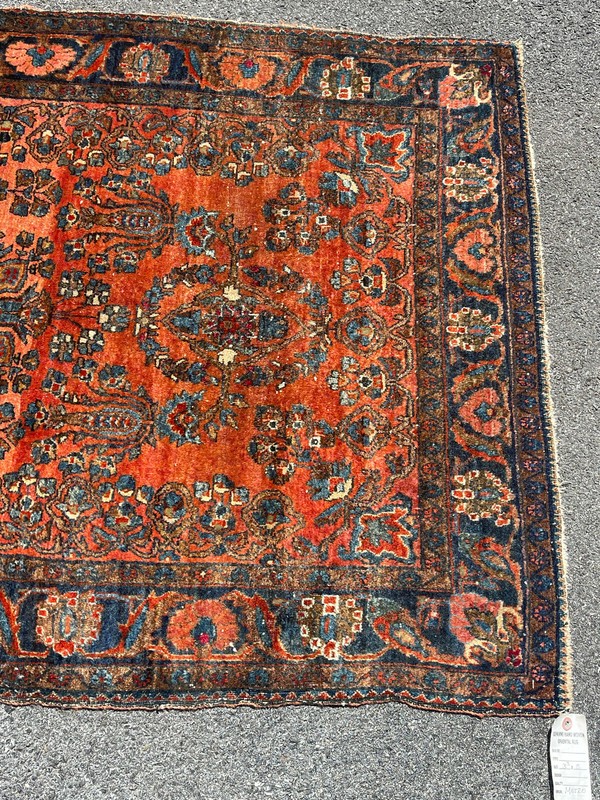 ANTIQUE AMERICAN SAROUK RUG 3'5"x5' FT CIR 1900 gallery
