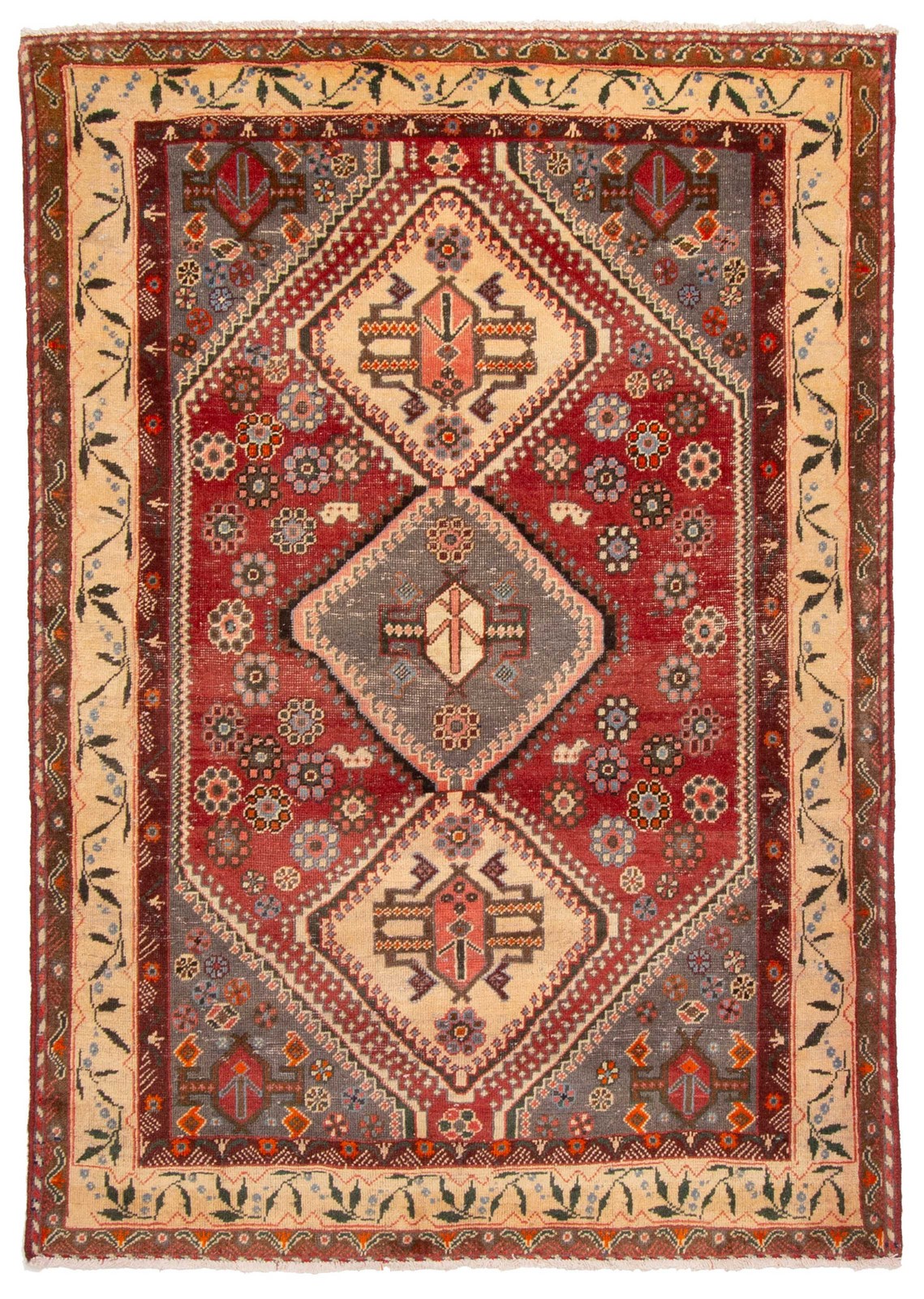 Vintage 4'11" x 6'11" Traditional Hand Knotted Vegetable Dye Wool Area Rug gallery