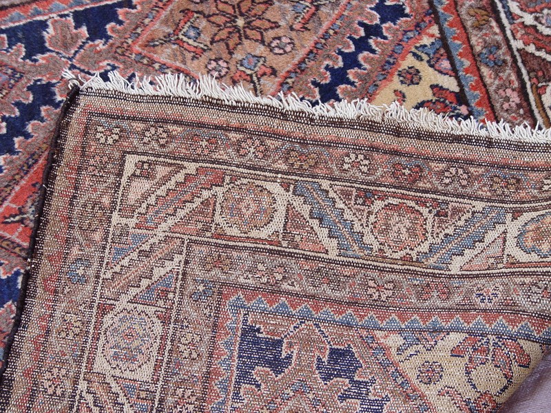 4'6" x 7' ANTIQUE KURDISH TRIBAL HAND KNOTTED WOOL DIAMOND DESIGN RUG gallery