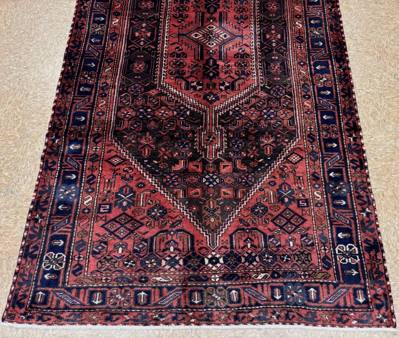 Vintage Hamedan Hand Knotted Wool Runner Rug 5x10 Tribal Oriental Area Rug Brown gallery