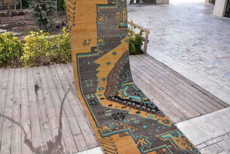 Antique AMAZING Runner 32''x139'' Long Corridor Carpet Runner Hallway Rug 2x11 gallery