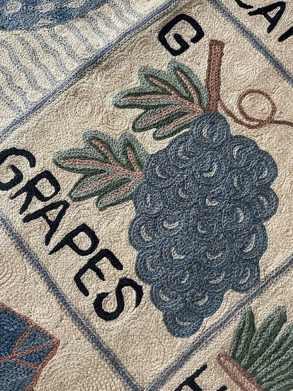 Vintage Handmade Aubusson Rug French Style Chain Stitch Needlepoint Rug 147x86cm gallery