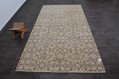 Oushak Turkish Vintage Rug 5×9 Kilim Rug Anatolian Handmade Boho Decor BEIGE
