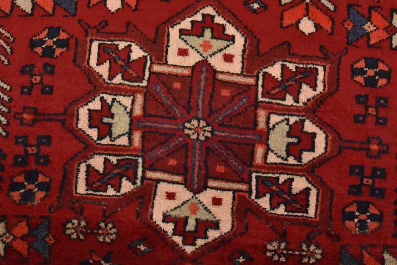 Vintage Tribal Runner 3’7” x 10’3” Red Wool Hand-Knotted Oriental Rug gallery