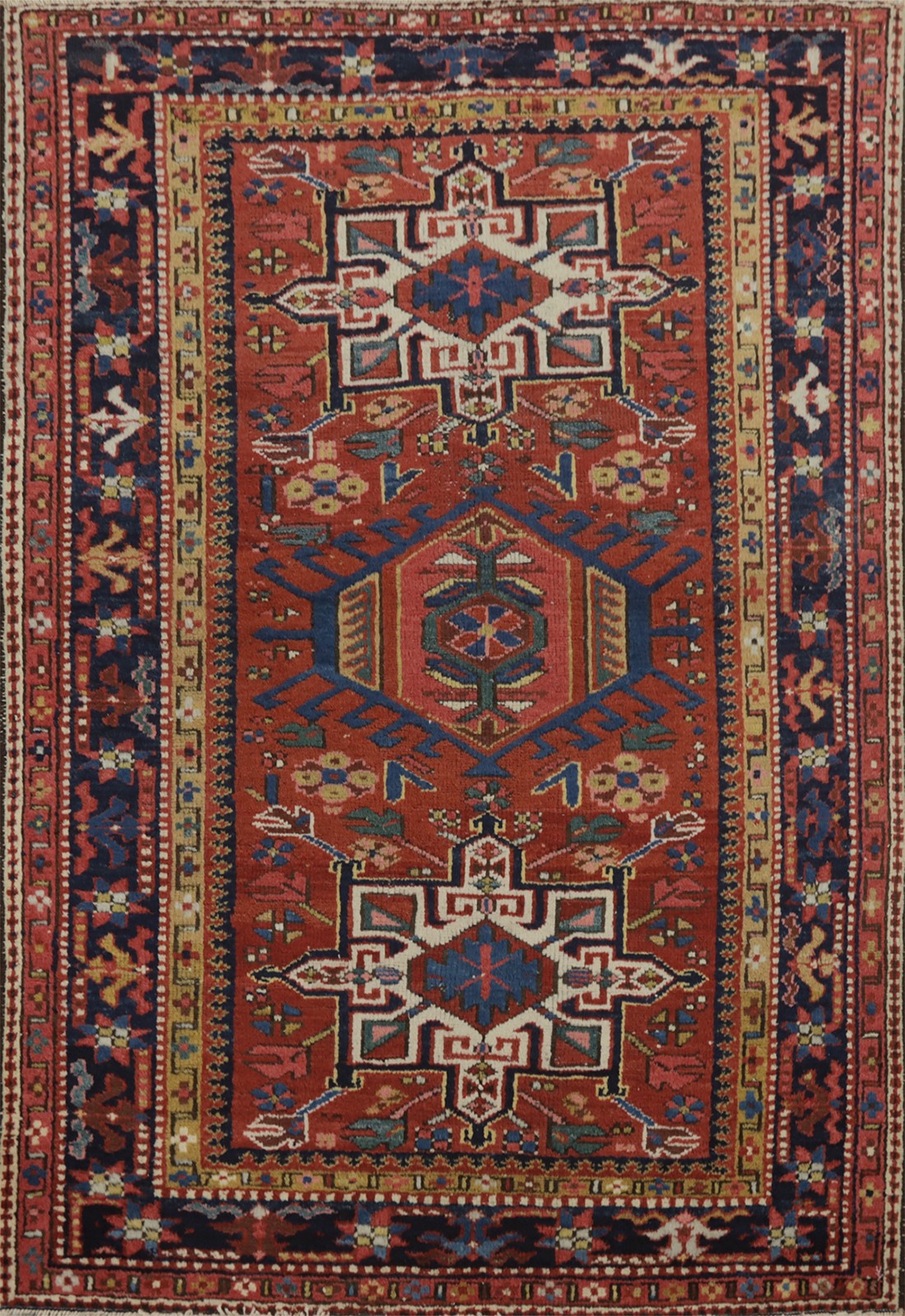 Antique Rust Wool Vegetable Dye Hand-knotted Accent Rug Tribal Foyer Carpet 3x4 gallery