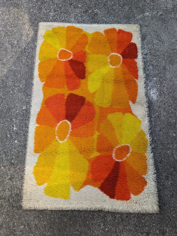 Vintage Carpet Rug Shag 150 X 90 70S Space Age Op Art Retro Bridge K43 gallery