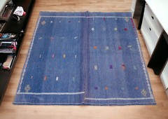 4×4 Rug HandMade Turkish Rug Pale Color Sofreh Rug Vintage Small Rug 4′2″ x 4′2″