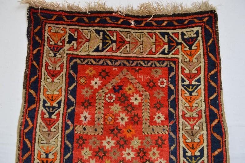 GREAT EAST ANATOLIAN KURDISH PRAYER RUG DATED 1901 AMAZING WOOL STAR PATTERN gallery